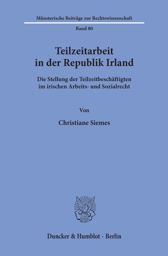 Cover Teilzeitarbeit in der Republik Irland