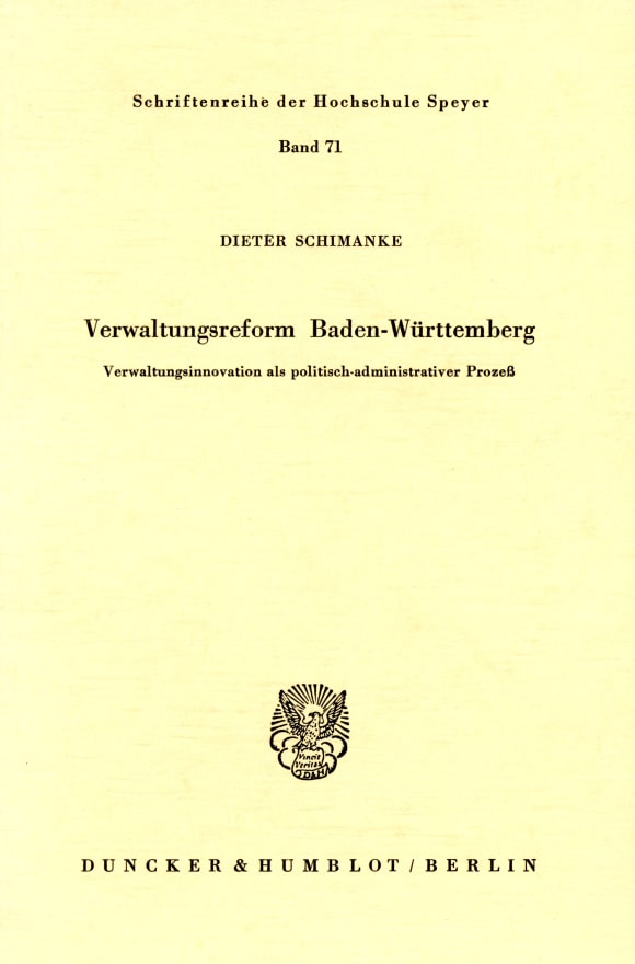 Cover Verwaltungsreform Baden-Württemberg