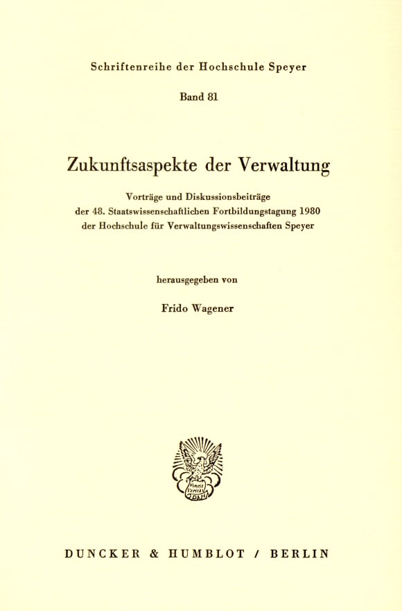 Cover Zukunftsaspekte der Verwaltung