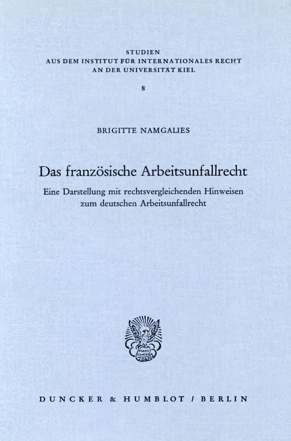 Cover Das französische Arbeitsunfallrecht