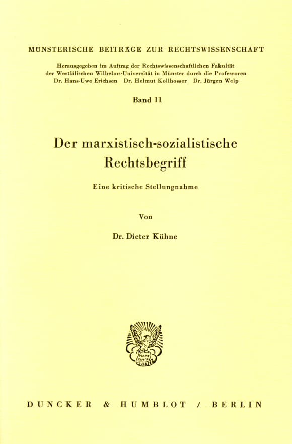 Cover Der marxistisch-sozialistische Rechtsbegriff