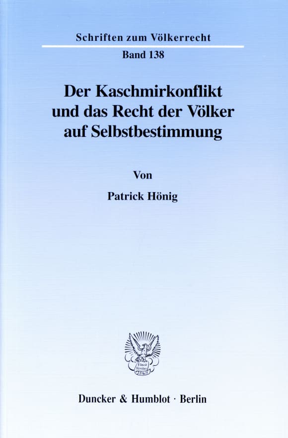 Cover Der Kaschmirkonflikt und das Recht der Völker auf Selbstbestimmung