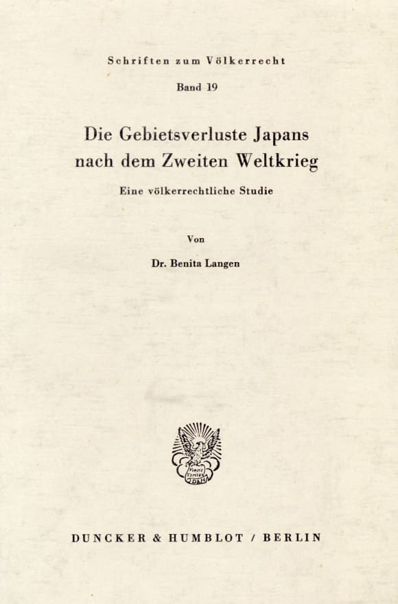 Cover Die Gebietsverluste Japans nach dem Zweiten Weltkrieg