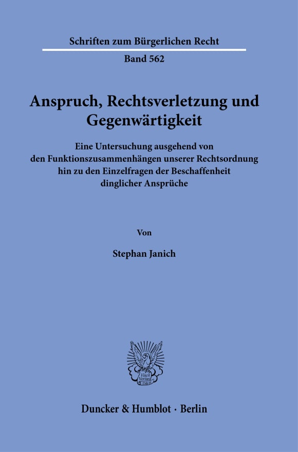 Cover Anspruch, Rechtsverletzung und Gegenwärtigkeit