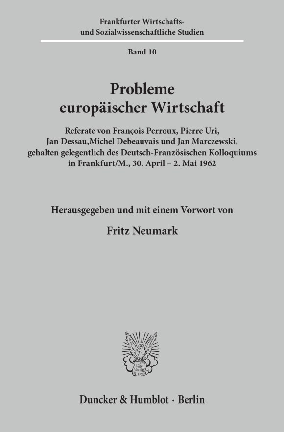 Cover Probleme europäischer Wirtschaft