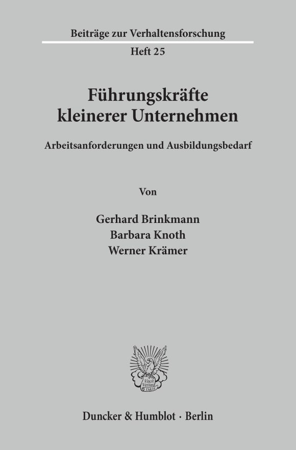 Cover Führungskräfte kleinerer Unternehmen