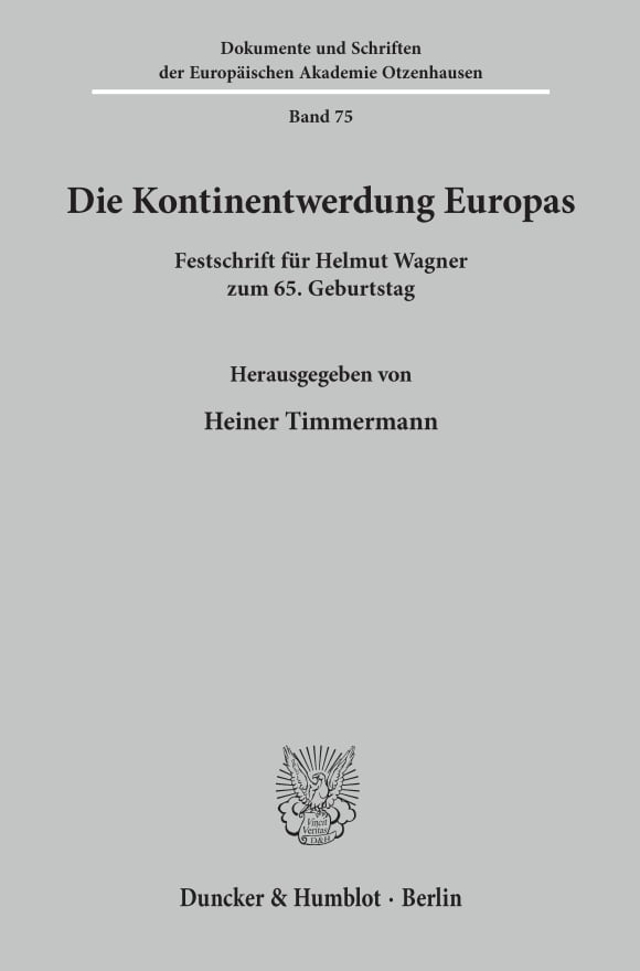 Cover Die Kontinentwerdung Europas