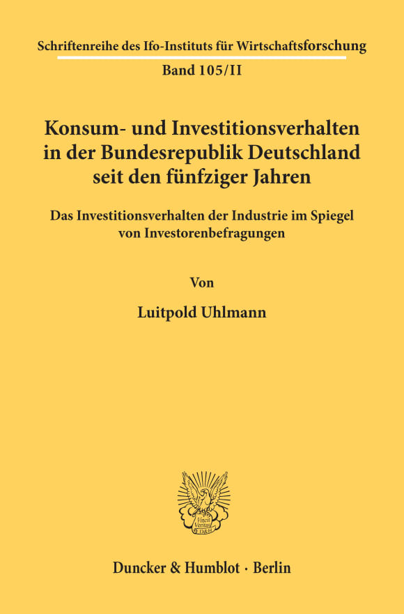 Cover Konsum- und Investitionsverhalten in der Bundesrepublik Deutschland seit den fünfziger Jahren