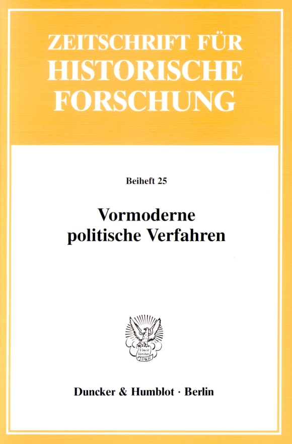 Cover Vormoderne politische Verfahren