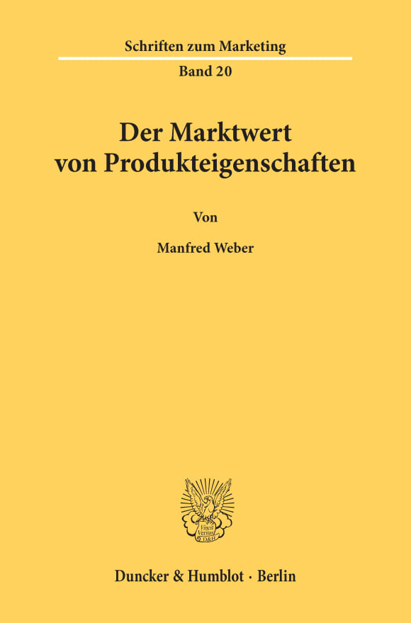 Cover Der Marktwert von Produkteigenschaften