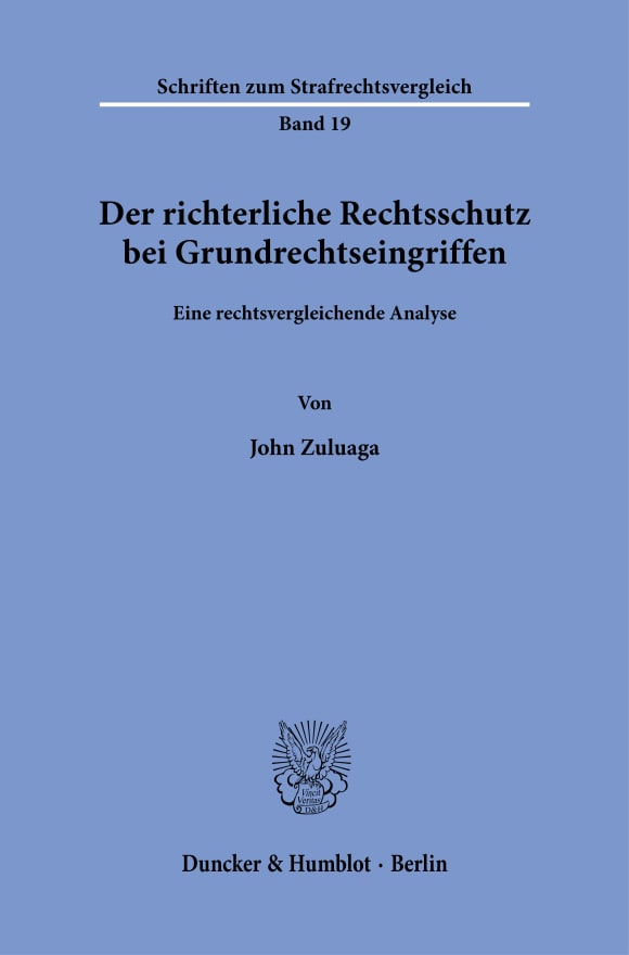 Cover Der richterliche Rechtsschutz bei Grundrechtseingriffen