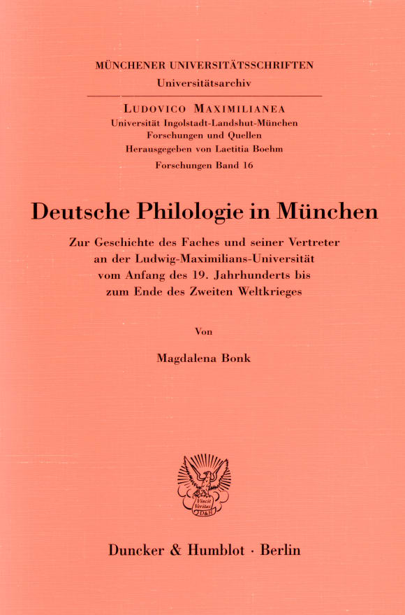 Cover Deutsche Philologie in München