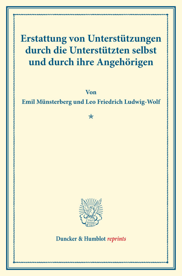 Cover Erstattung von Unterstützungen durch die Unterstützten selbst und durch ihre Angehörigen