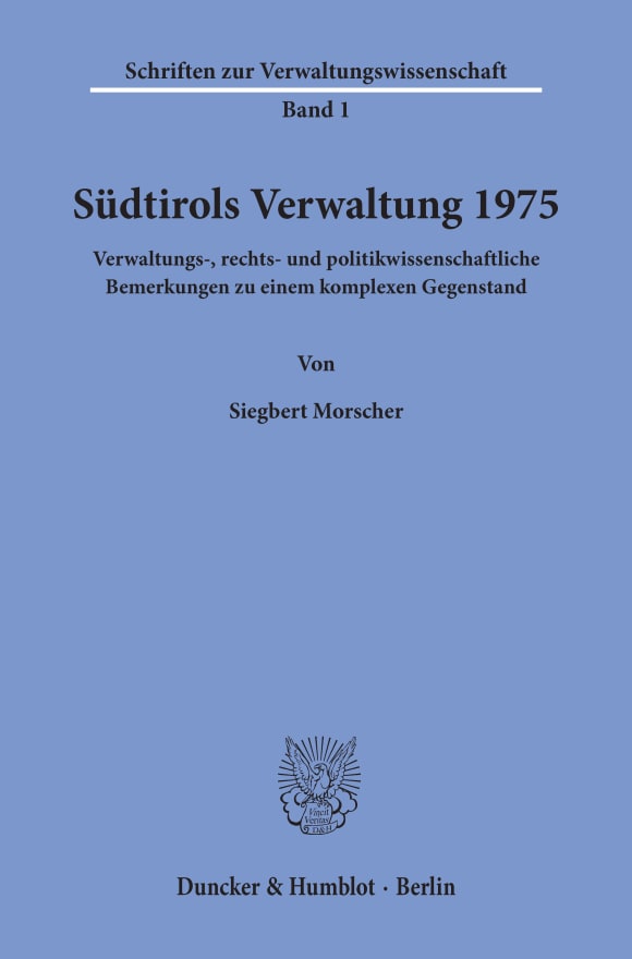 Cover Südtirols Verwaltung 1975