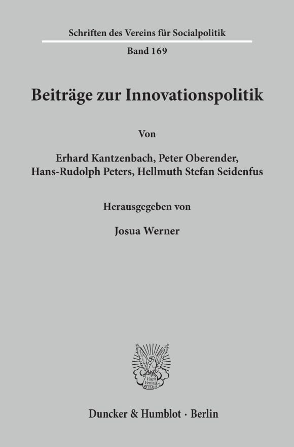 Cover Beiträge zur Innovationspolitik