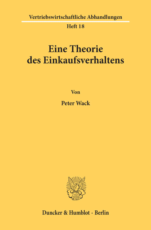 Cover Eine Theorie des Einkaufsverhaltens