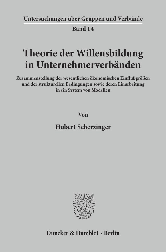 Cover Theorie der Willensbildung in Unternehmerverbänden