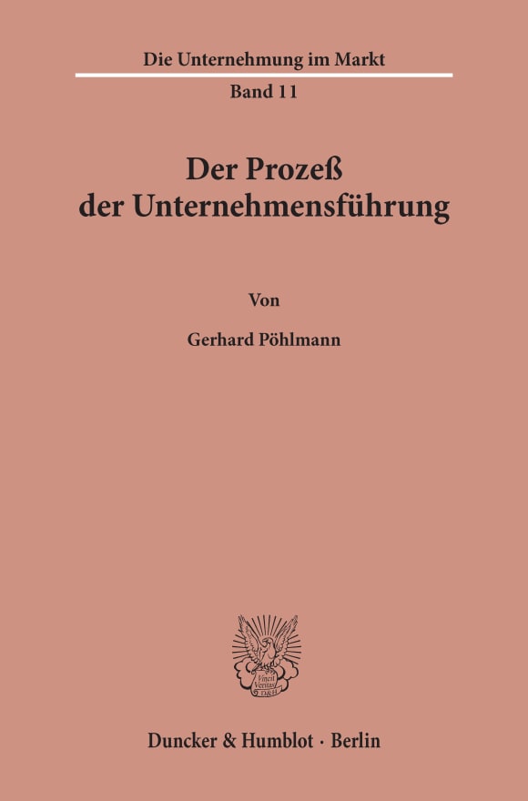 Cover Der Prozeß der Unternehmensführung