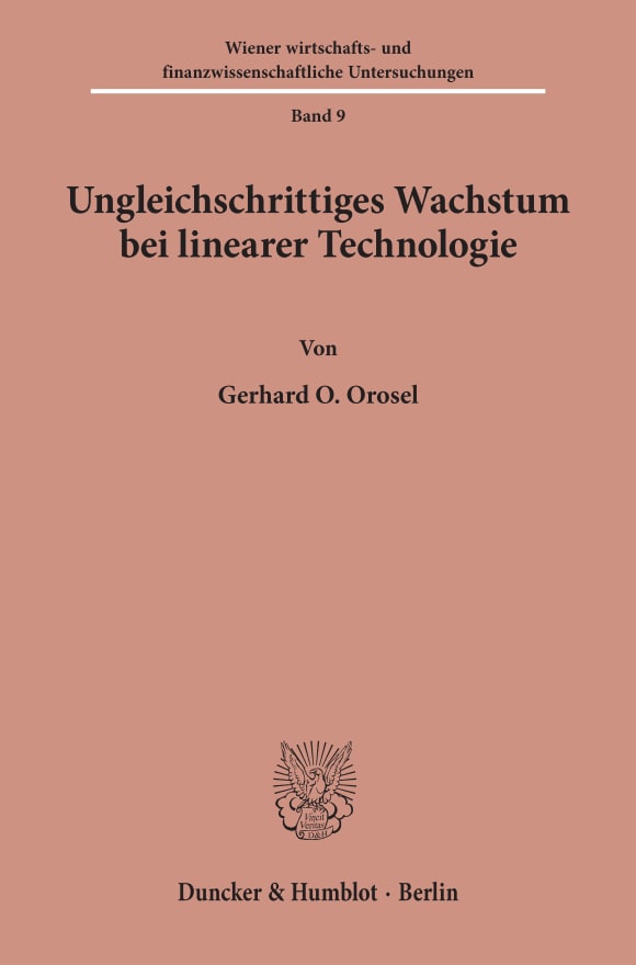 Cover Ungleichschrittiges Wachstum bei linearer Technologie