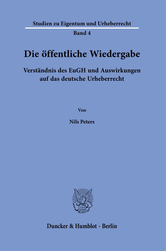 Cover Die öffentliche Wiedergabe