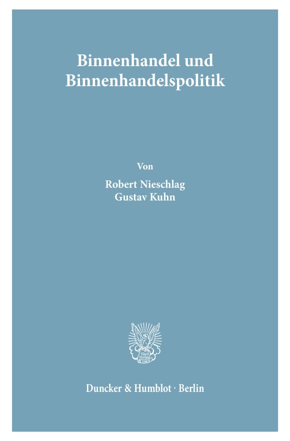 Cover Binnenhandel und Binnenhandelspolitik