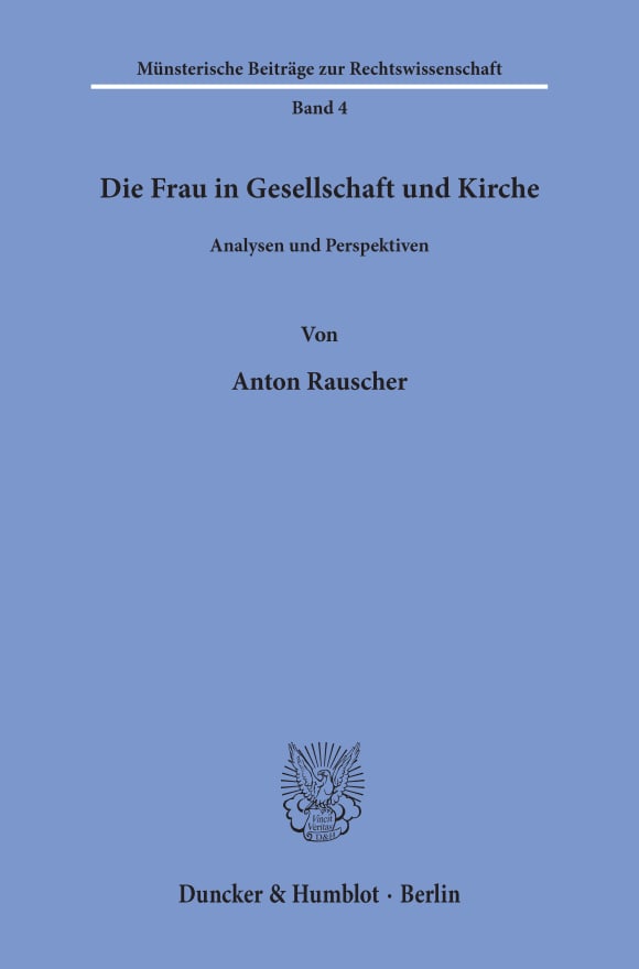 Cover Die Frau in Gesellschaft und Kirche