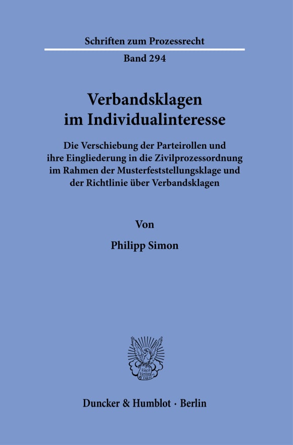 Cover Verbandsklagen im Individualinteresse