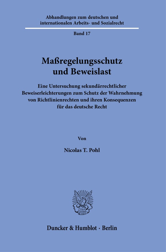 Cover Maßregelungsschutz und Beweislast