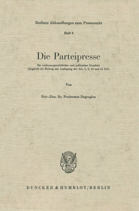 Cover Die Parteipresse