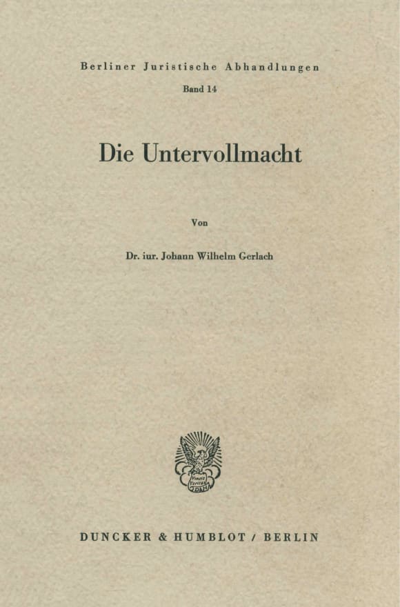 Cover Die Untervollmacht