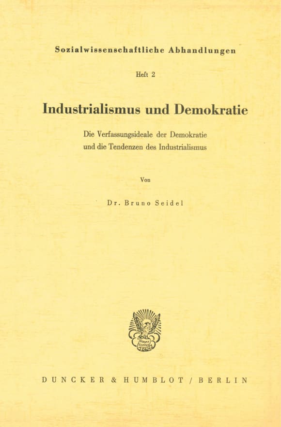 Cover Industrialismus und Demokratie