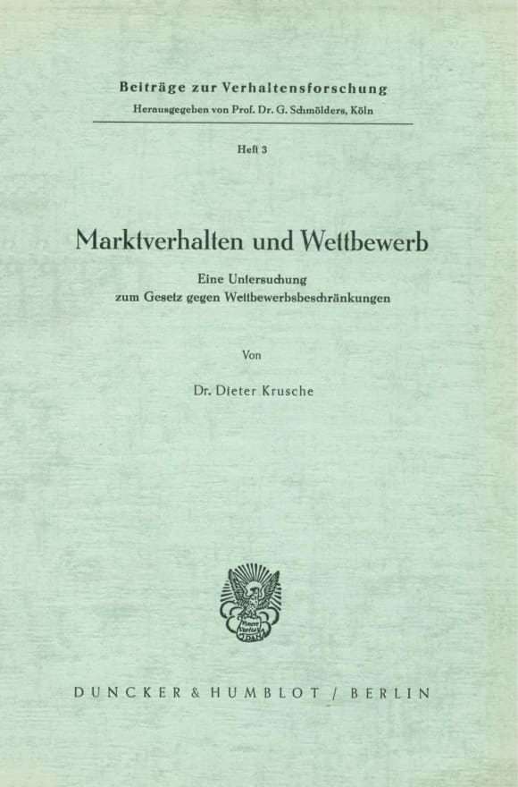 Cover Marktverhalten und Wettbewerb