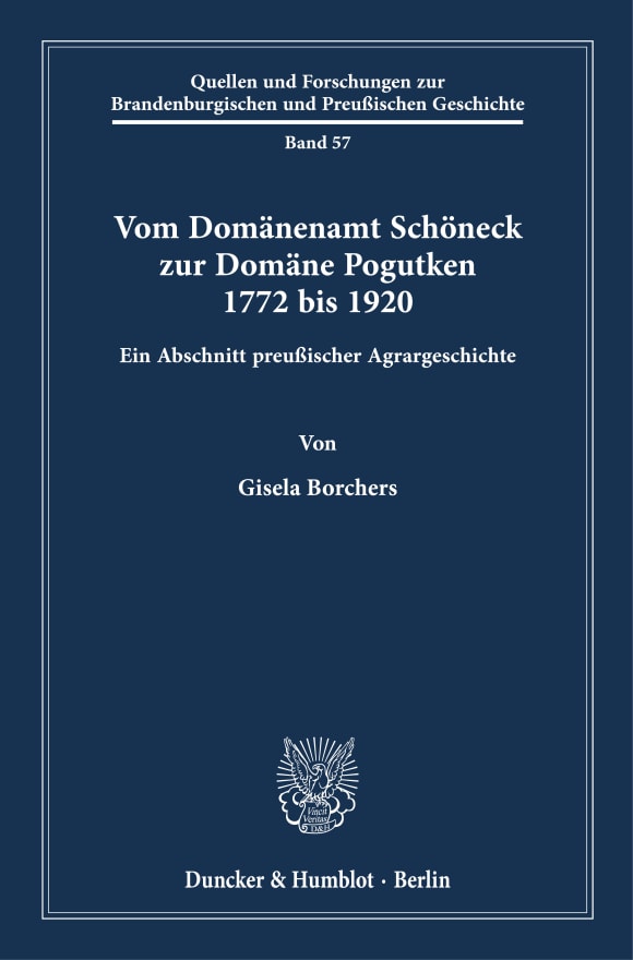 Cover Vom Domänenamt Schöneck zur Domäne Pogutken 1772 bis 1920