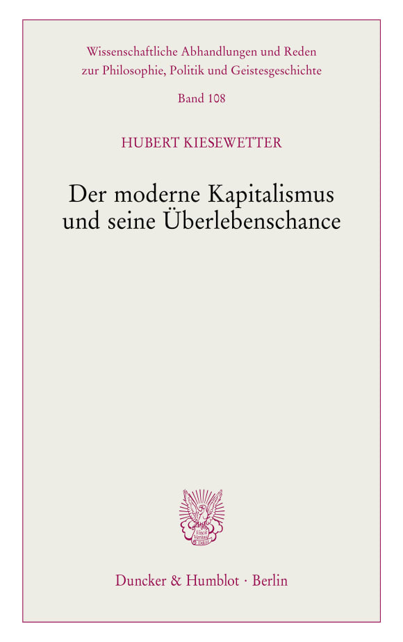 Cover Der moderne Kapitalismus und seine Überlebenschance