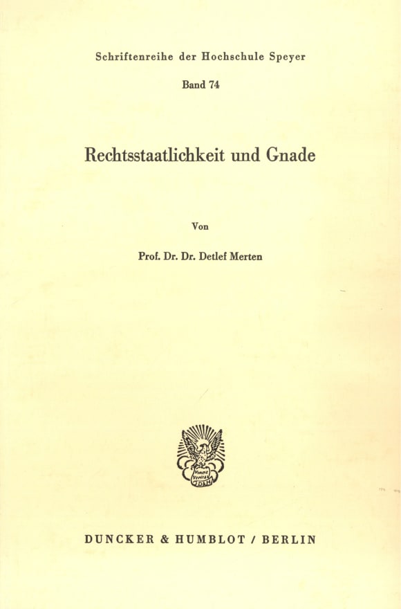 Cover Rechtsstaatlichkeit und Gnade