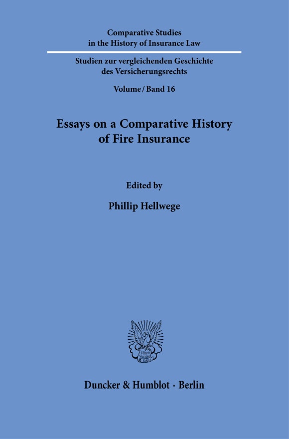 Cover Essays on a Comparative History of Fire Insurance