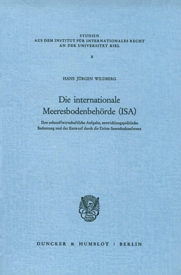 Cover Die internationale Meeresbodenbehörde (ISA)