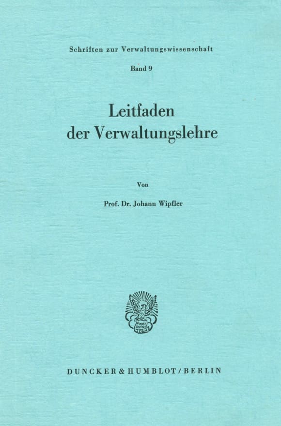 Cover Leitfaden der Verwaltungslehre