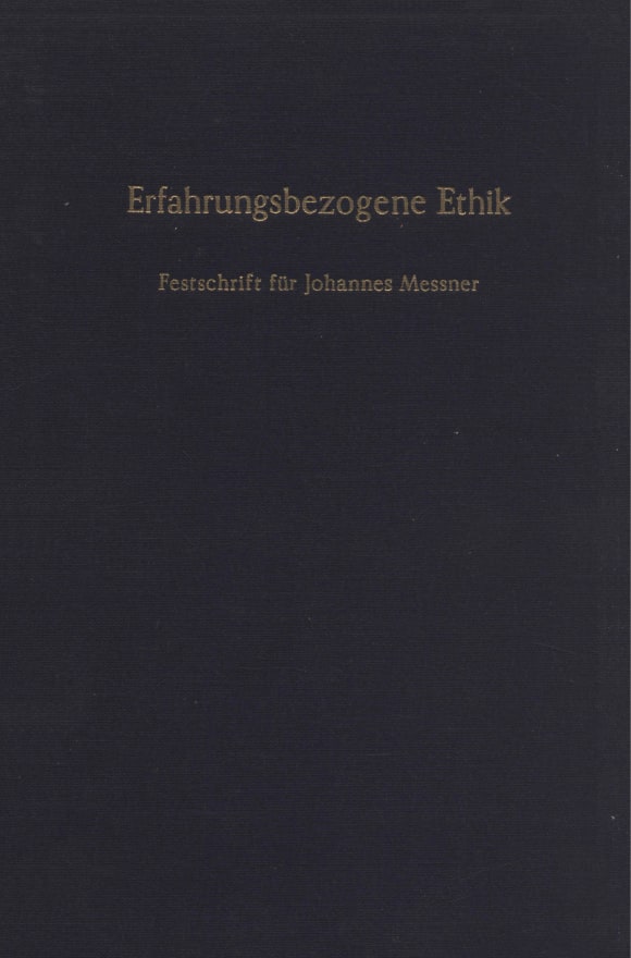 Cover Erfahrungsbezogene Ethik