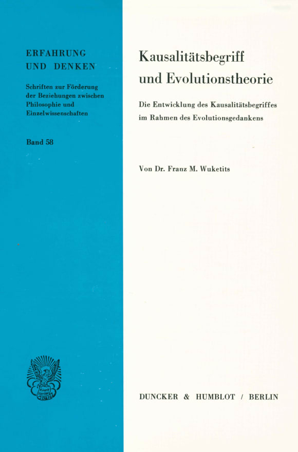 Cover Kausalitätsbegriff und Evolutionstheorie