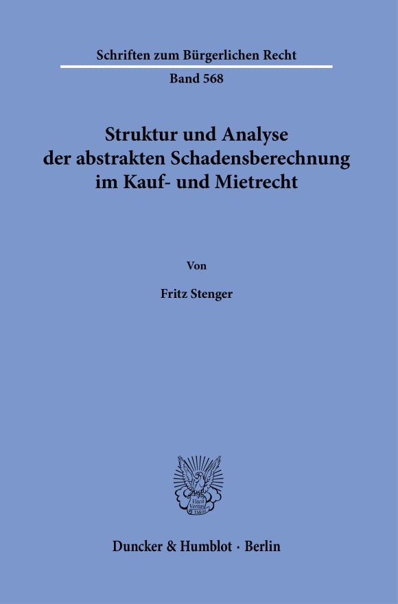 Cover Struktur und Analyse der abstrakten Schadensberechnung im Kauf- und Mietrecht