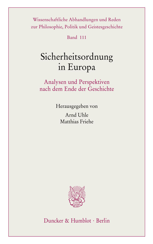 Cover Sicherheitsordnung in Europa