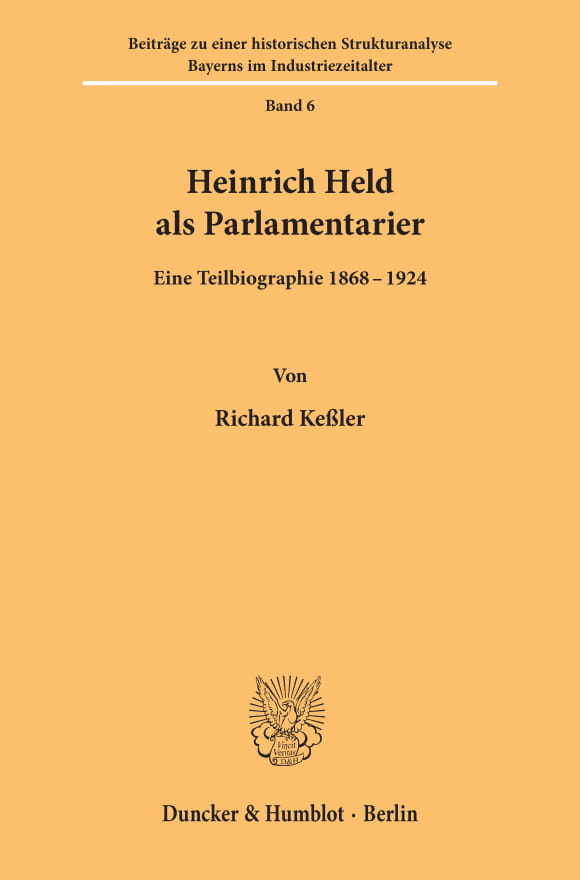 Cover Heinrich Held als Parlamentarier