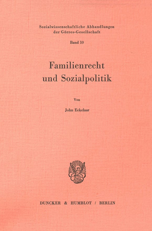 Cover Familienrecht und Sozialpolitik