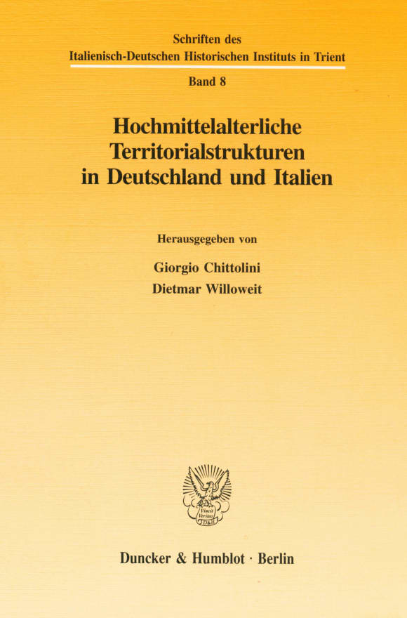 Cover Hochmittelalterliche Territorialstrukturen in Deutschland und Italien