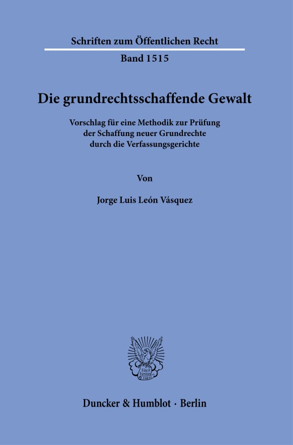 Cover Die grundrechtsschaffende Gewalt