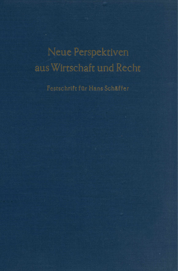 Cover Neue Perspektiven aus Wirtschaft und Recht