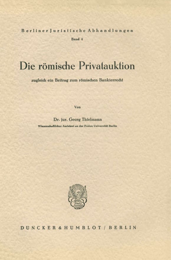 Cover Die römische Privatauktion