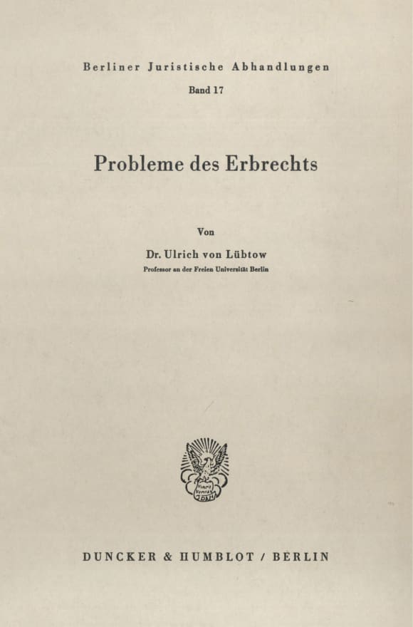 Cover Probleme des Erbrechts