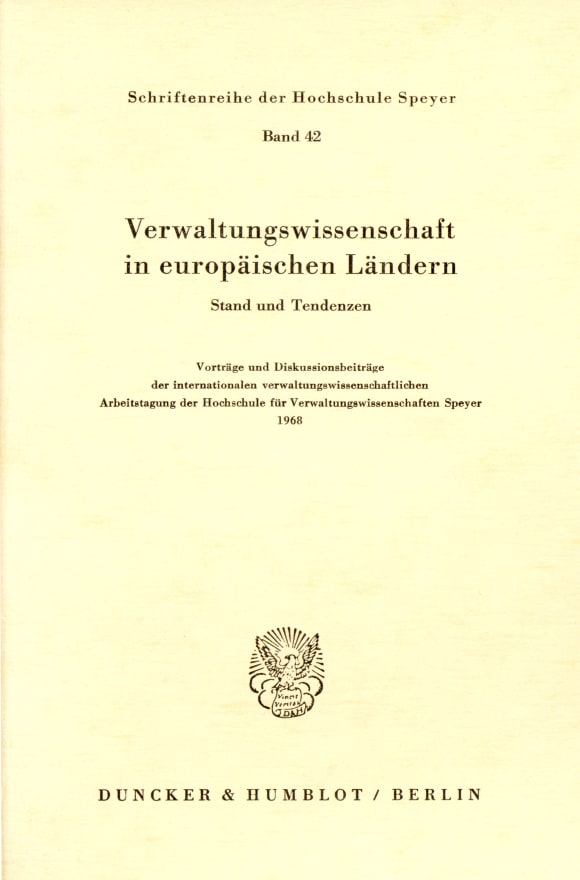 Cover Verwaltungswissenschaft in europäischen Ländern